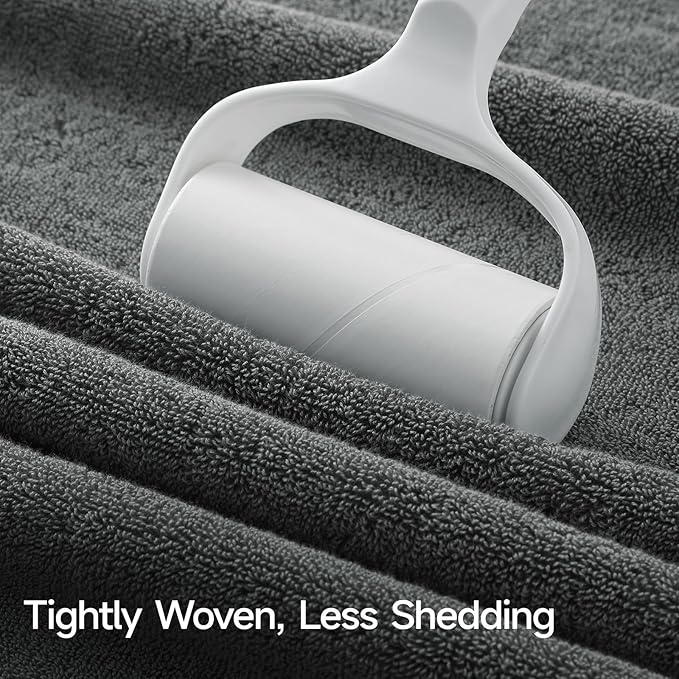 REDKISS 2 Pack Large Bath Towels Set, 100% Cotton, 31x63 in, Heavyweight 760G, Highly Absorbent & Quick Dry, Super Soft Luxury Towels for Bathroom,Hotel Collection - Deep Gray