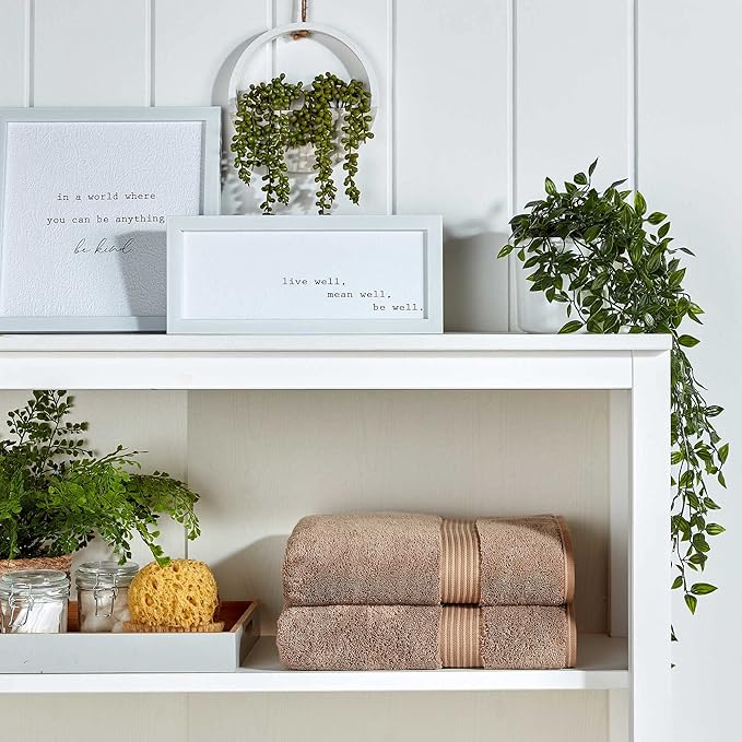 Christy Supreme Hygro 4 Piece Towel Set | Mocha | 100% Luxury Supima Cotton | Ultra Soft | Super Absorbent | 650GSM |2 Bath Sheets 2 Hand Towels