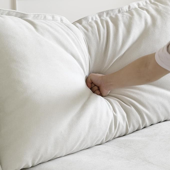 WJShome Modern Sofa, Modular Sectional Sofa, Minimalist Wide Deep Seat Couches for Living Room Apartment Lounge Bedroom (White, 1 Seater)