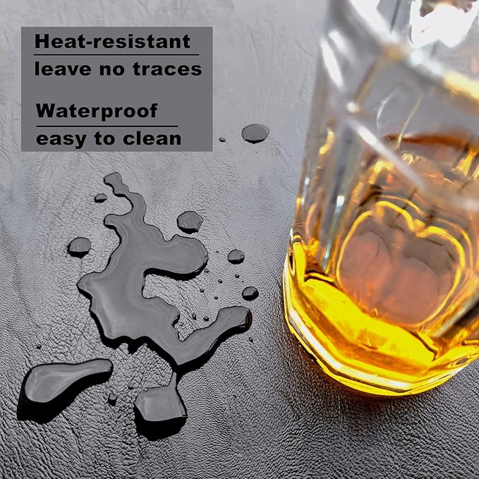 30 * 30 inches Luxury Leather Square Oversized Service Tray, Ottoman & Coffee Tray for Family Dinner, Out-of-House Picnic & Party (30 inch Black)