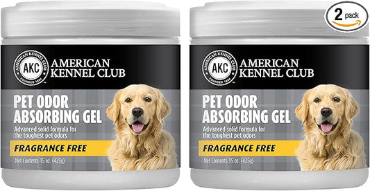 AMERICAN KENNEL CLUB SMELLS BEGONE Pet Odor Absorber Gel - Air Freshener & Odor Eliminator - Fragrance Free - 15 Ounce - 2 Pack