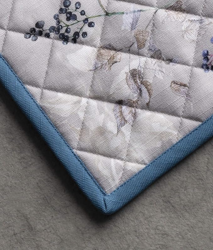 Maison d' Hermine Pot Holders Set 100% Cotton Heat Resistant Potholders 8" x 8" Hot Pads with Loop for Thanksgiving Christmas Decorations BBQ Baking Handling Hot Pans (Pack of 2, Equinoxe - Grey)