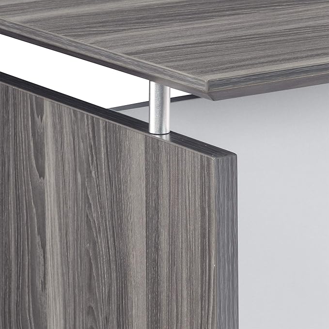 Mayline MNDS63LGS Medina Straight Edge Desk, 63"W, Gray Steel Laminate