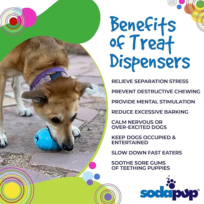 SodaPup Ice Cream Cone – Durable Dog Treat Dispenser & Chew Toy Made in USA from Non-Toxic, Pet Safe, Food Safe Natural Rubber Material for Mental Stimulation, Problem Chewing, Calming Nerves, & More