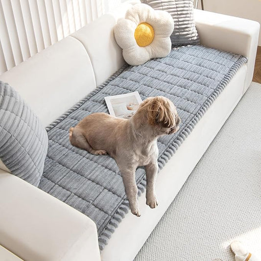 Non Slip Fuzzy Pet Couch Covers for Sofa, Washable Couch Cushion Covers for Large Dogs
