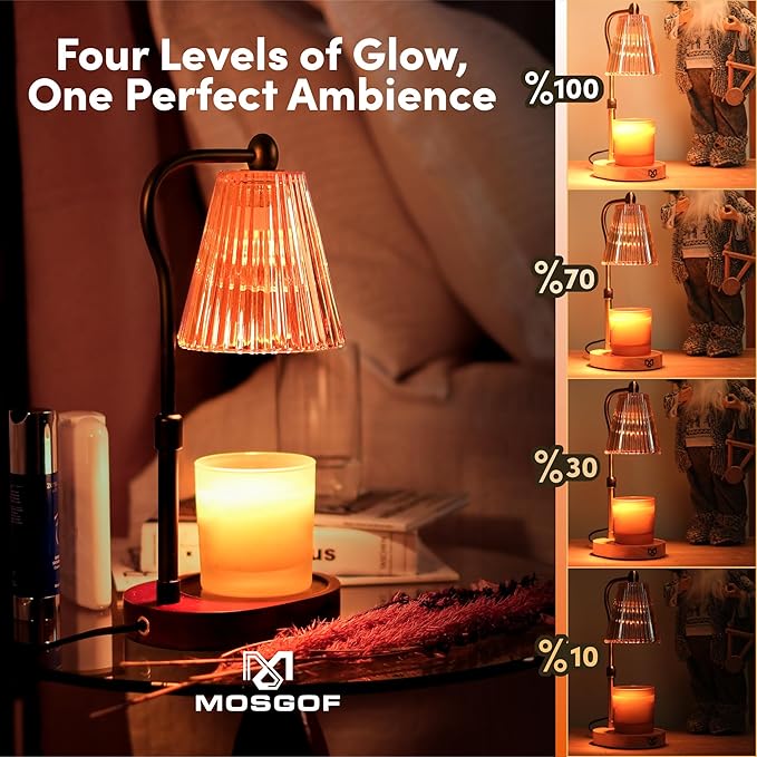 Candle Warmer Lamp with Timer and Dimmable, Candle Lamp Warmer for Mom Birthday Gifts, Elegant Design Electric Candle Warmers for Aromatherapy, Portable Wax Warmer Lamp