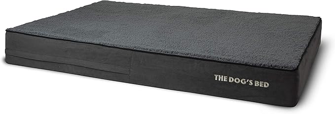 The Dog’s Bed Orthopedic Memory Foam Dog Bed, XXL Grey Plush 54x36, Pain Relief for Arthritis, Hip & Elbow Dysplasia, Post Surgery, Lameness, Supportive, Calming, Waterproof Washable Cover
