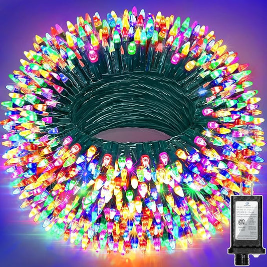 240FT 750LED Christmas Lights,12 Modes Multicolor Outdoor String Lights with Timer & Dimmable, Waterproof Green Wire Christmas String Lights for Indoor Tree Xmas Patio Fence Wedding Party Decor