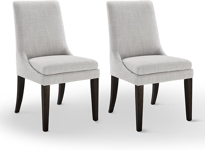 Upholstered Dining Chairs Modern Sidechair Performance Fabric High Back Armlesschair for Diningroom Kitchen,Linen,Set of 2(1 Box)