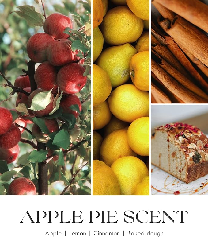 AOOVOO Apple Pie Scented Candles for Women - Aromatherapy Candle with Crystals Inside, 10oz Soy Candles for Home Scented, Birthday Gifts Christmas Candle for Women Mom