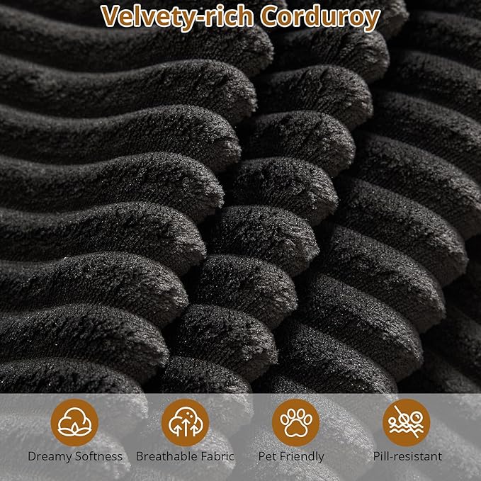 Sectional Cloud Couch for Living Room L Shaped Couch with 3 Seat Ind. Chaise Longue Corduroy Fabric Boneless Modular Modern Sofa with Pillows for Apartment and Small Space