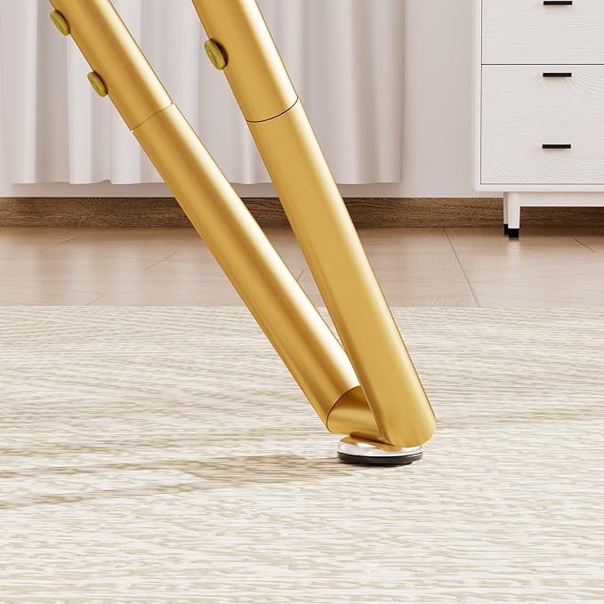 35.4" Round Dining Table for 4, Modern Clear Glass Kitchen Table for 4 with Gold Metal Legs, Compact Small Circle Dining Room Leisure Tables for Kitchen Apartment