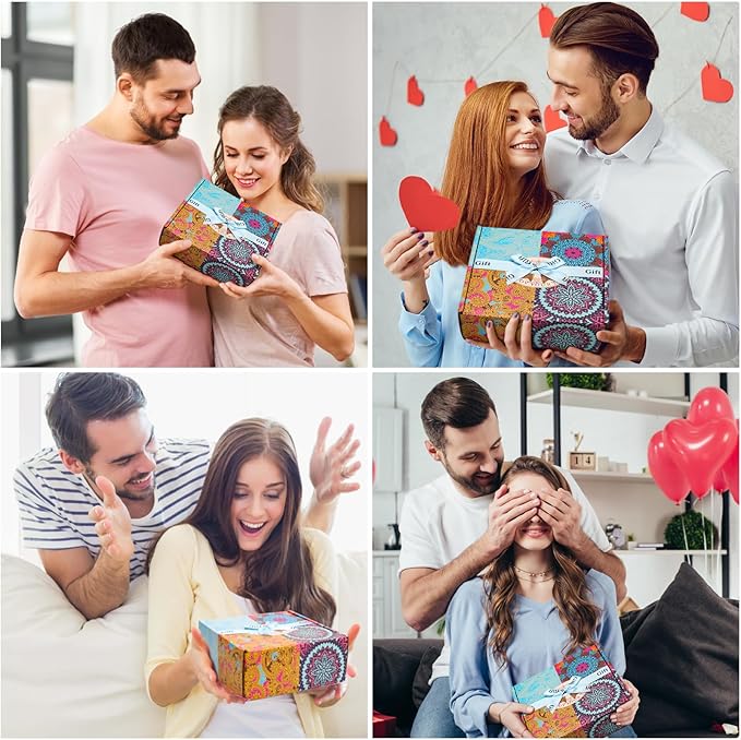 Holiday Candle Gift Set, 4 Pack Long Lasting Classic Bohemian Scented Soy Wax Candles with Fig, Lemon, Spring & Lavender Scents, Aromatherapy Candles for Home, Christmas Gifts for Everyone