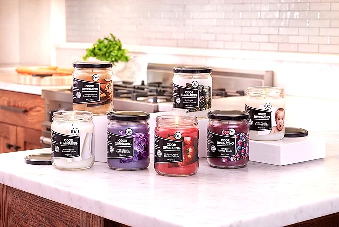 Peppermint Two Pack Odor Eliminating Highly Fragranced Candle - Eliminates 95% of Pet, Smoke, Food, and Other Smells Quickly - Up to 80 Hour Burn time - 12 Ounce Premium Soy Blend