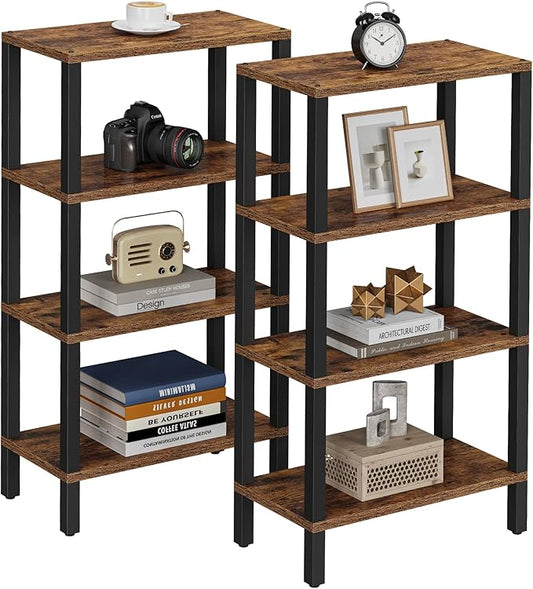 TUTOTAK Small Side Table, Narrow End Table, Skinny Sofa Table, Slim Nightstand, Couch Table, Living Room, Bed Room, Brown TB01BB0782