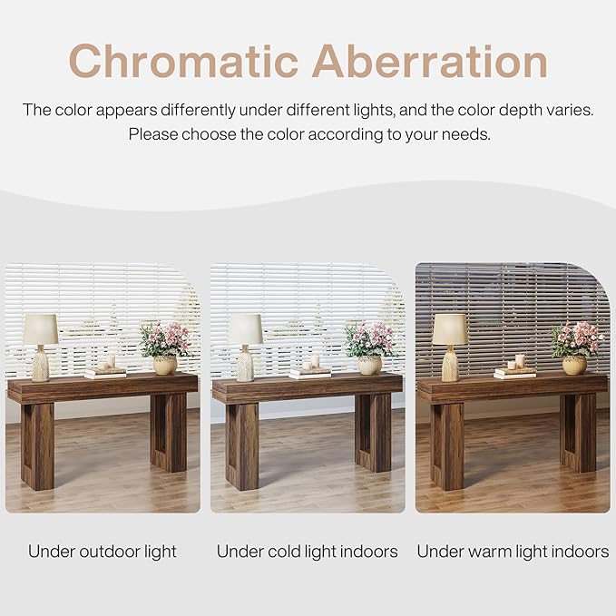 Tribesigns Farmhouse Console Table, 63-Inch Long Narrow Sofa Table Behind The Couch, Wooden Rectangular Entryway Table for Entrance, Hallway, Living Room, Rustic Brown (Rustic Brown)