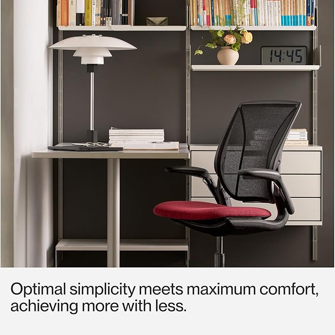 Humanscale World LM Poppy Seed Catena Mesh Ergonomic Office Chair for Desk with Slate Gray Autumn Seat, Adjustable Simple Desk Chair, Gray Frame