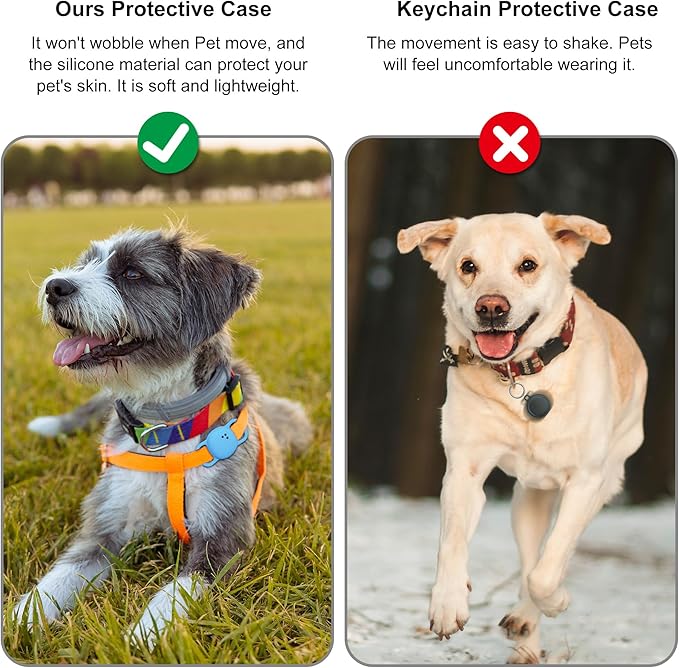 DDJ for Tile Life360 Sticker (2024) Tracker Cat Collar Case, 2-Pack Silicone Anti-Lost Protective Cover Tile Tracker Holder for Dog & Pet Collars, Ultra Durable, Easy Installation, Lightweight, Blue