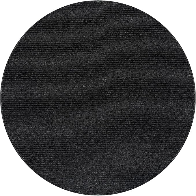 Non Slip Dark Gray Solid Rubber Back Thing Rug for Living Room 6 Round Area Rugs for Kitchen, Rugs for Bedroom, Stain Resistant Easy Cleaning Non Shedding Carpet Dark Gray 6 Round