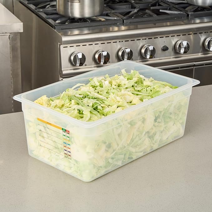 Restaurantware Food Pans Pack of 10 Plastic Rectangle Food Containers Full Size with Traceability Label, Storage Containers Dishwashable Hot Cold Friendly for Restaurants Buffet Commercial Use