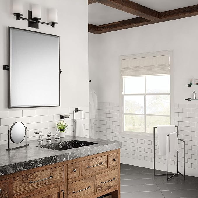 Gatco 1391MX Table Mirror, Matte Black/ 7.50"