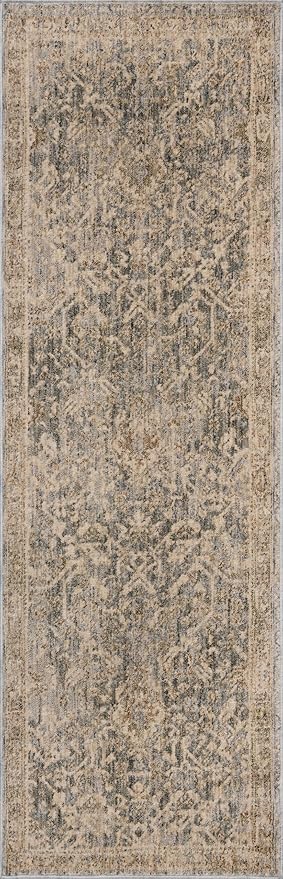 Loloi Magnolia Home by Joanna Gaines Junie Collection JUE-01 Blue/Natural 9'-6" x 9'-6", .38" Pile Height, Round Area Rug
