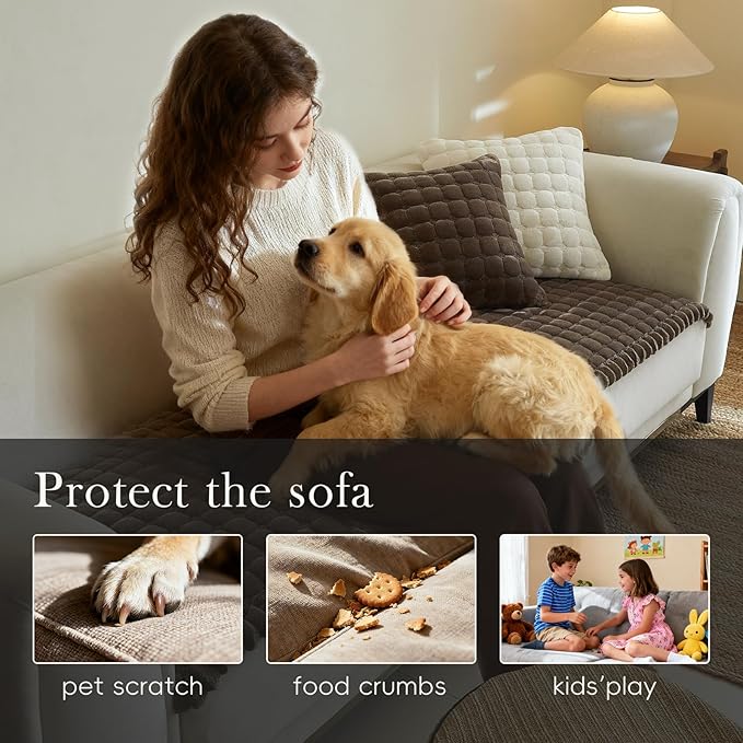 Couch Covers for 3 Cushion Couch Sofa Pet Friendly,Non-Slip Sofa Cover Washable