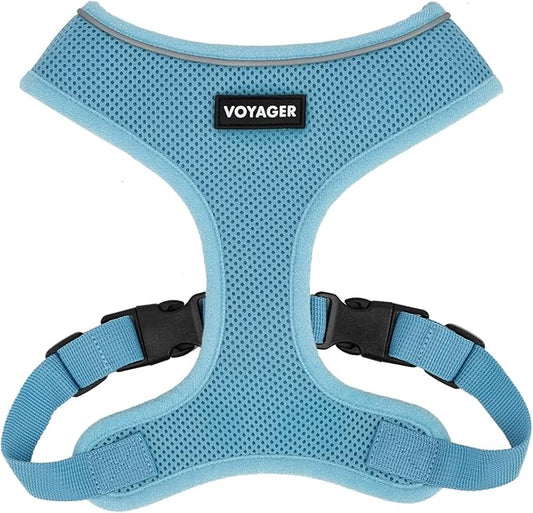 Best Pet Supplies Voyager Aerolite No Pull Mesh Dog Harness, Reflective Stitching, Breathable Harness, Adjustable for Walking, Training, Running, Heavy Duty and Durable, Baby Blue, L