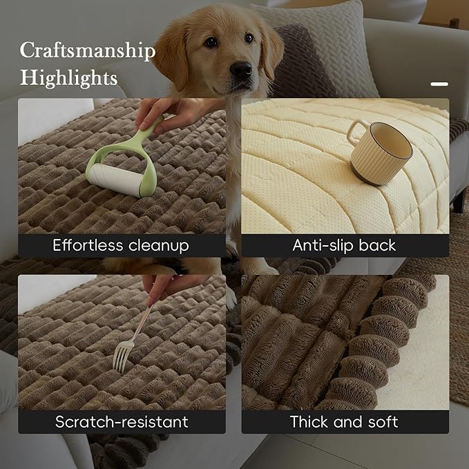 Couch Covers for 3 Cushion Couch Sofa Pet Friendly,Non-Slip Sofa Cover Washable