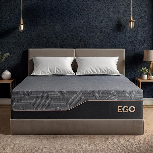 MLILY EGOHOME 14 Inch King Mattress, Copper Gel Memory Foam Mattress for Pain Relief, Therapeutic Mattress in a Box, CertiPUR-US Certified, Fiberglass Free Medium Mattress, Black