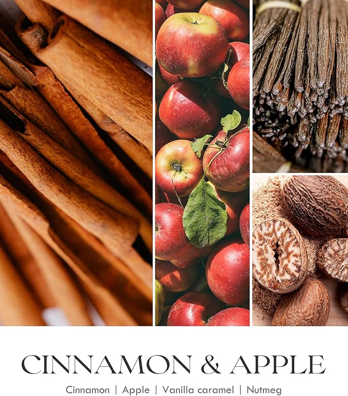 AOOVOO Apple Cinnamon Scented Candles for Women - 20oz 3 Wick Soy Candles for Home Scented, Aromatherapy Candle with Crystals Inside, Birthday Gifts Christmas Candle for Women Mom