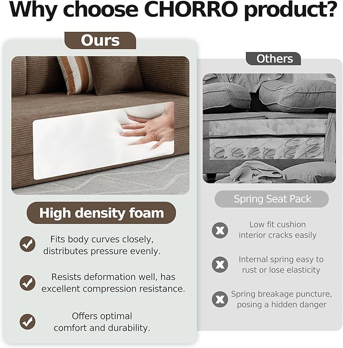 78.8''Convertible Sleeper Sofa Bed,Compressed Floor Boneless Couch,Modular Modern Corduroy Sofa for Living Room Bedroom -with Fixed-Shape Frame and Support Armrest,Easy Assembly(Brown)