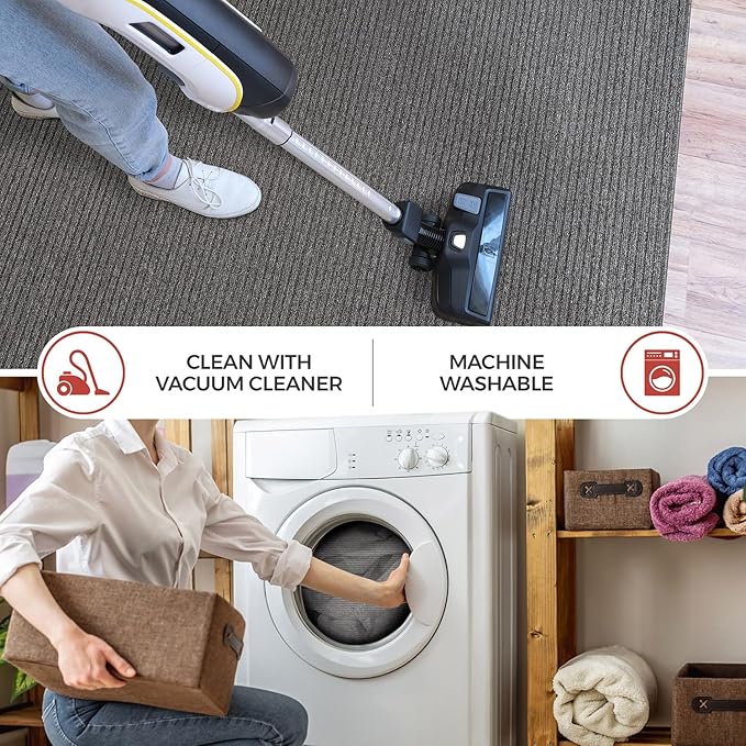 Non Slip Gray Solid Rubber Back Thing Rug for Living Room 4 Round Area Rugs for Kitchen, Rugs for Bedroom, Stain Resistant Easy Cleaning Non Shedding Carpet Gray 4 Round