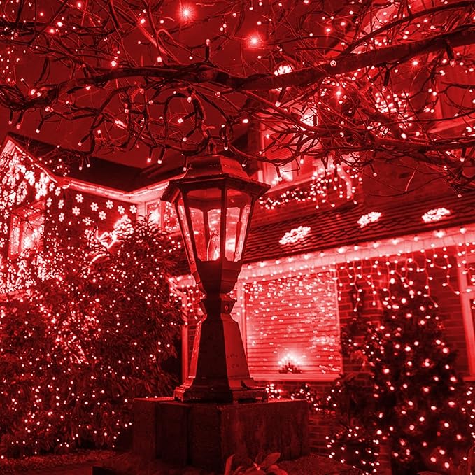 Dazzle Bright Red Christmas Mini String Lights, 20FT 100 Count Incandescent Waterproof Fairy Lights Plug in, Connectable Christmas Decorations for Indoor Outdoor Home Party Garden Yard