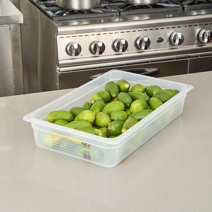 Restaurantware Food Pans Pack of 10 Plastic Rectangle Food Containers Full Size with Traceability Label, Storage Containers Dishwashable Hot Cold Friendly for Restaurants Buffet Commercial Use
