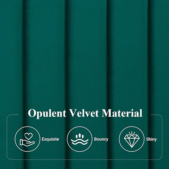 Allewie King Bed Frame, Velvet Upholstered Platform Bed with Adjustable Vertical Channel Tufted Headboard, Mattress Foundation with Strong Wooden Slats, Box Spring Optional, Easy Assembly, Teal