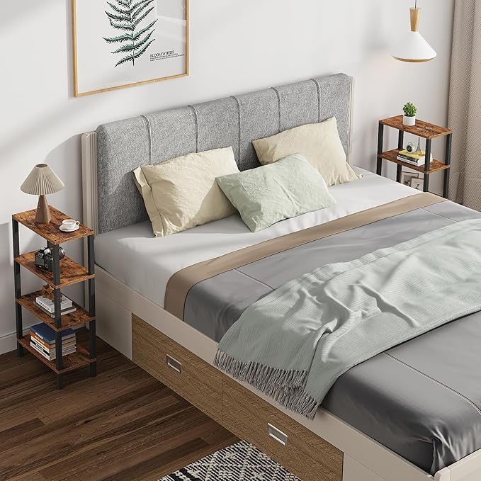 TUTOTAK Small Side Table, Narrow End Table, Skinny Sofa Table, Slim Nightstand, Couch Table, Living Room, Bed Room, Brown TB01BB0782