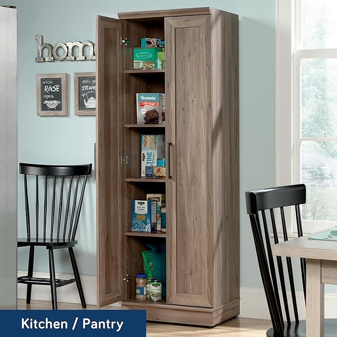 Sauder HomePlus Storage Cabinet/ pantry cabinets, Salt Oak finish