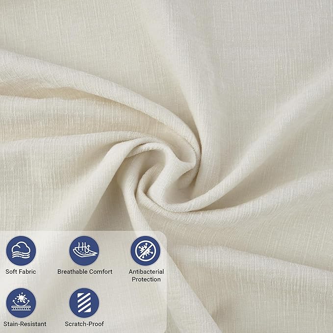 76" Sectional Compressed Sofa Modular Couches,High-Density Foam No Assembly Required, 2-Piece(1x Corner 1x Ottoman) for Living Room, Chenille Beige White