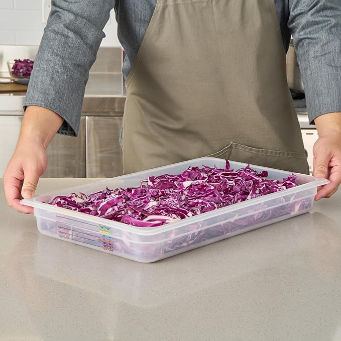 Restaurantware Food Pans Pack of 10 Plastic Rectangle Food Containers Full Size with Traceability Label, Storage Containers Dishwashable Hot Cold Friendly for Restaurants Buffet Commercial Use