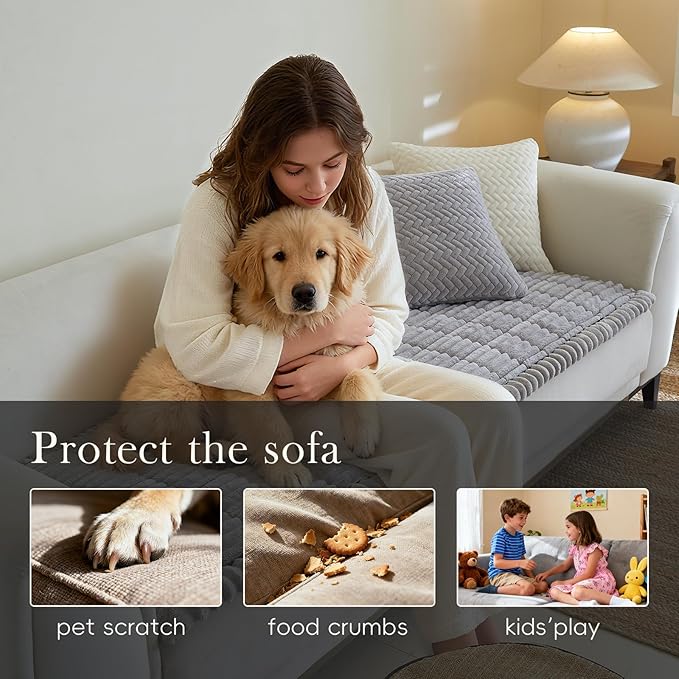 Couch Covers for 3 Cushion Couch Sofa Pet Friendly,Non-Slip Sofa Cover Washable