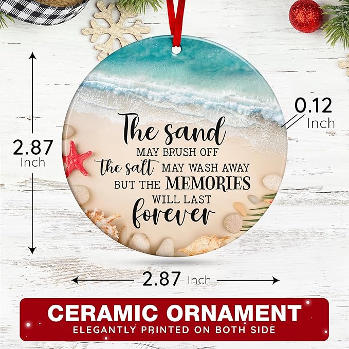 Beach Christmas Ornaments - Coastal and Ocean-Themed Ornaments for Festive Beachy Christmas Tree, Perfect for Beach Lovers and Coastal Decor Fans, Unique, Beachy Ornaments for Chrismas Tree