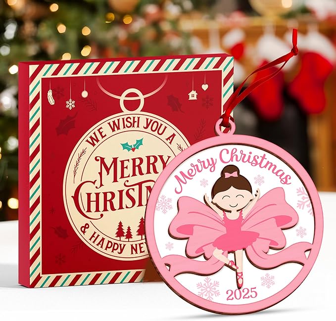 Ballerina Ornament - Charming Ballerina Christmas Ornaments for Tree, Perfect Ballet Gifts for Girls, Exquisite Pink Ballerina Ornaments, Ideal Ballet Dancer Gifts, Unique Christmas Tree Topper