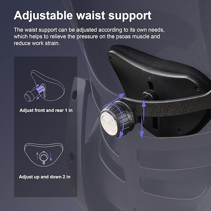 BOLISS Ergonomic Office Desk Chair with Headrest, Flip-up & Height Adjustable Arms, Wide Two-Layer Molded Foam Cushion, Adjustable Lumbar Cushion (Black)