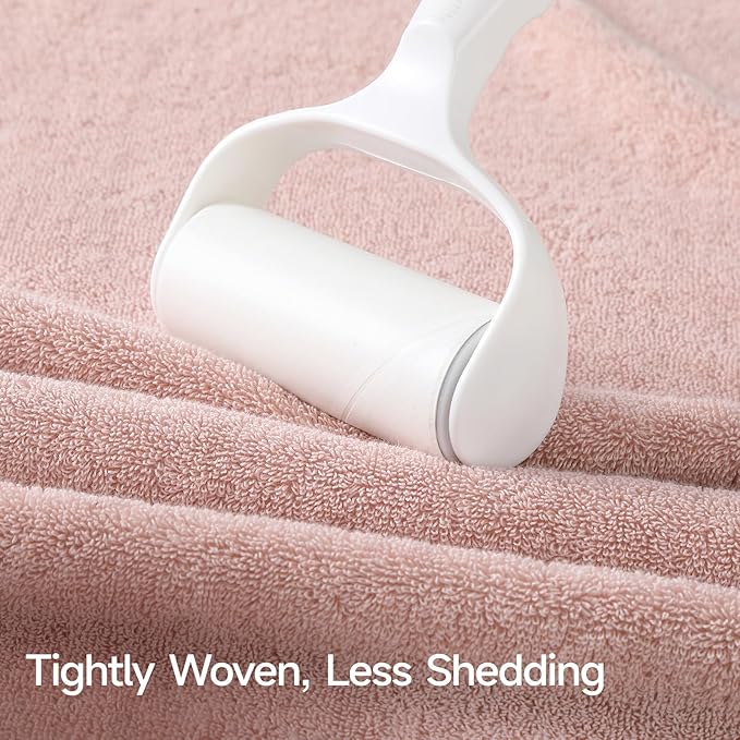 REDKISS 2 Pack Large Bath Towels Set, 100% Cotton, 31x63 in, Heavyweight 760G, Highly Absorbent & Quick Dry, Super Soft Luxury Towels for Bathroom,Hotel Collection - Pink