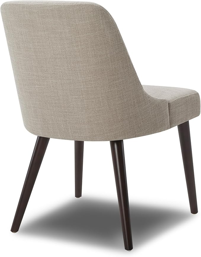 CHITA Mid-Century Modern Dining Chair, Upholstered Fabric Accent Chair for Dining Room, Set of 2, Flax Beige in Fabric