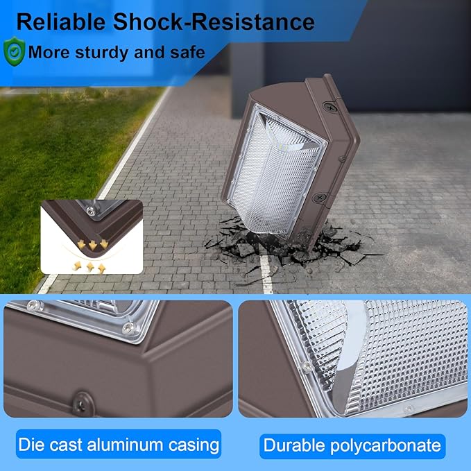 120Watt LED Wall Pack Light, Dusk to Dawn Wall Packs, Super-Bright 15840 Lumen Outdoor Pack Lights, IP65 Waterproof Commercial and Industrial Security 5000K Lighting with Photocell