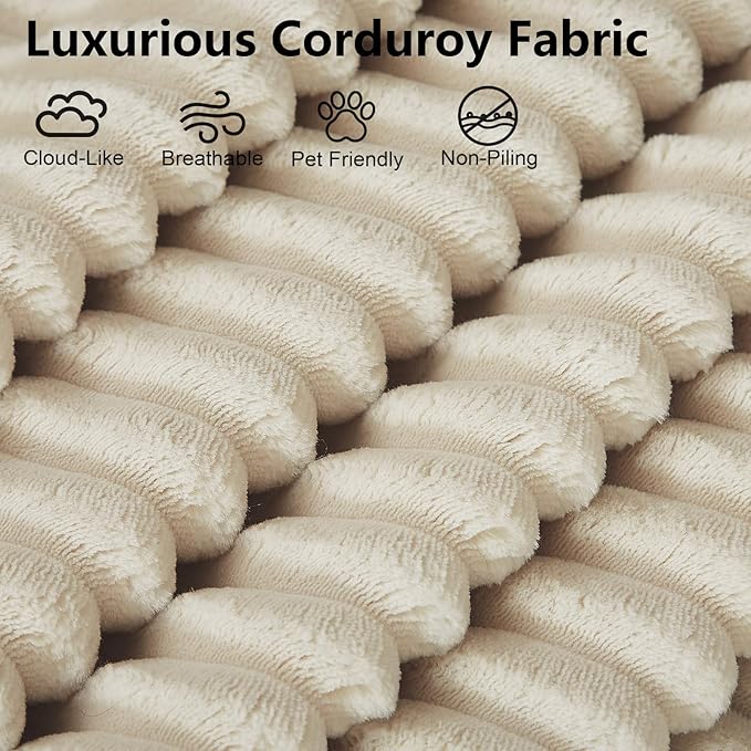 70.78" Loveseat Sofa, Modern Small Corduroy Couch Comfy Deep Seat for Living Room, Bedroom, Home Office, Apartment, No Assembly, Beige