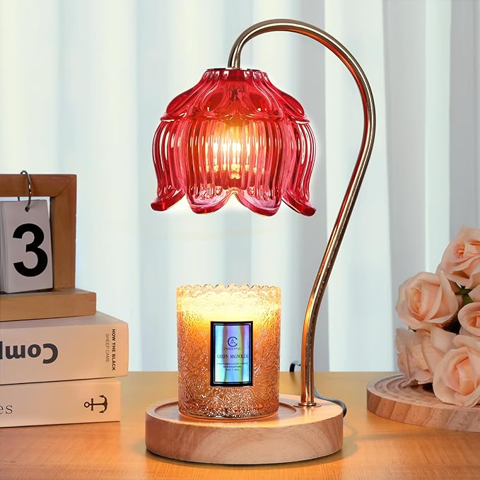 Flower Candle Warmer Lamp with Timer & Dimmer - Fits All Jar Scented Candles - Valentine's & Mother's Day Gift for Women，Wife