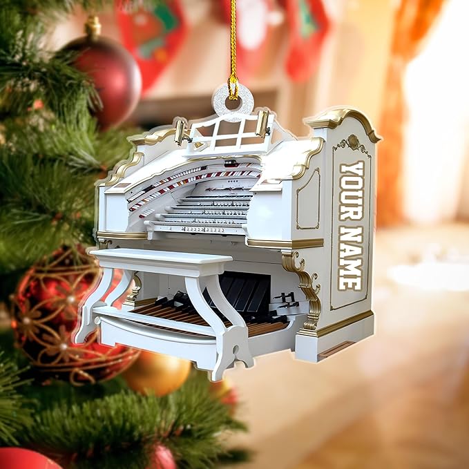 Mostefy Personalized Organ Christmas Ornament 2025, Custom Name Musical Instrument Holiday Decoration, Unique Pipe Organ Keepsake Gift for Musicians & Music Lovers (Organ2)